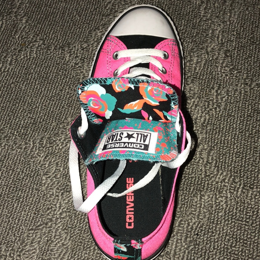 Pink Double Tongue Converse